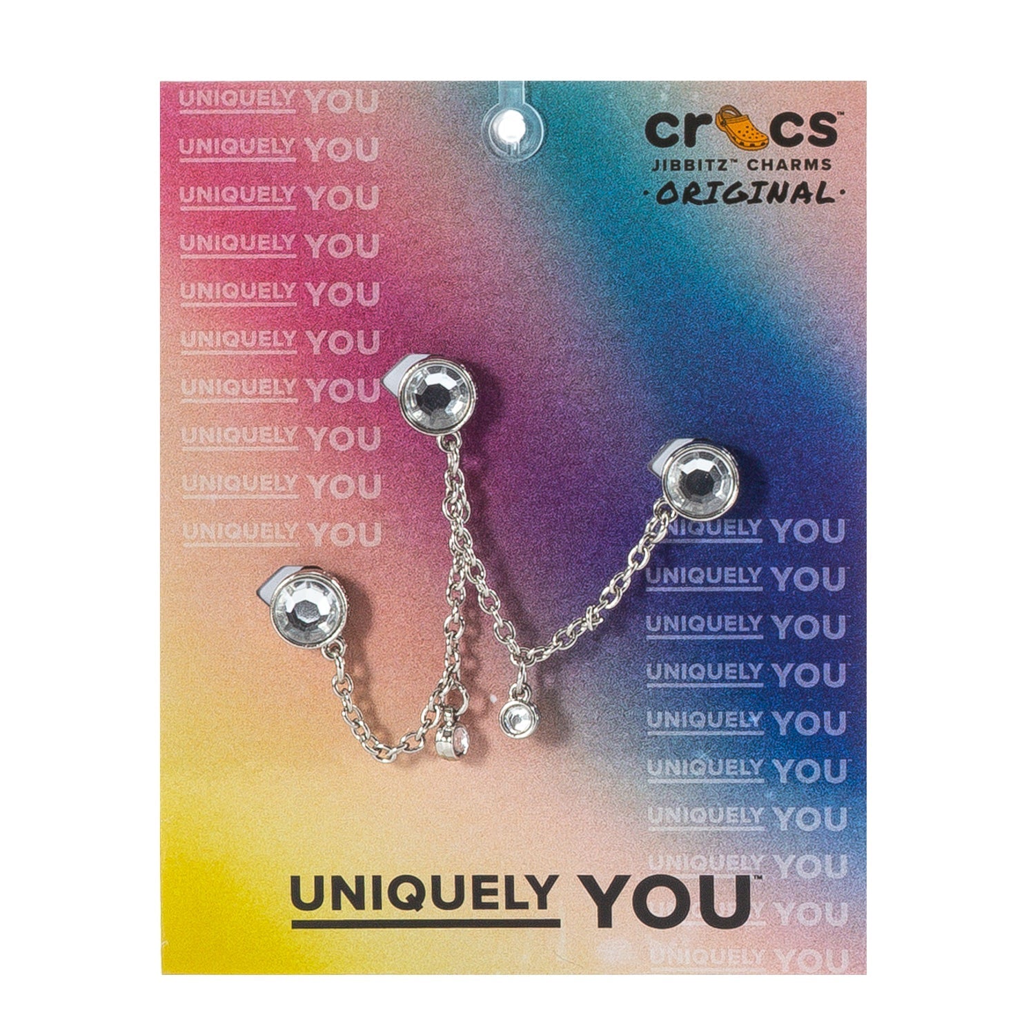 Crocs Silver Metal Triple Gem Chain Jibbitz Charm