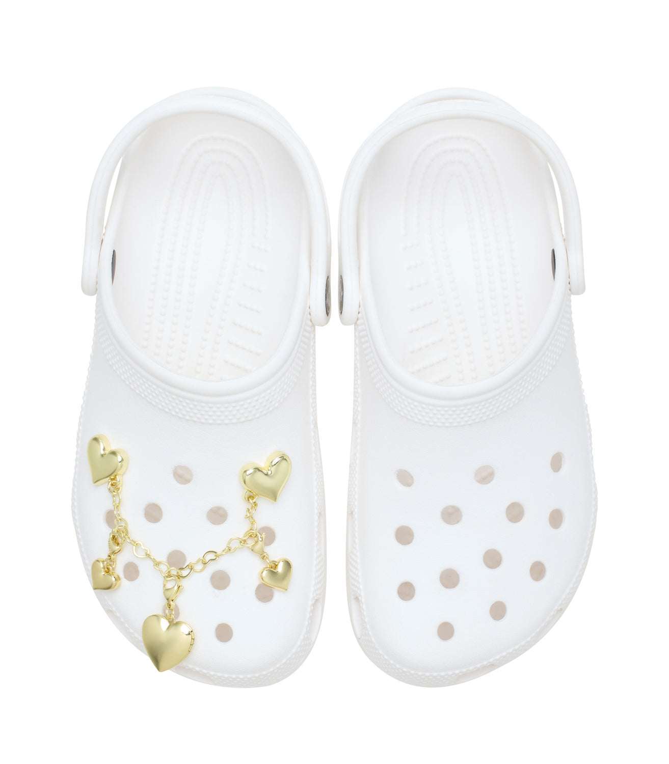 Crocs Gold Metal Heart Chain Jibbitz Charm