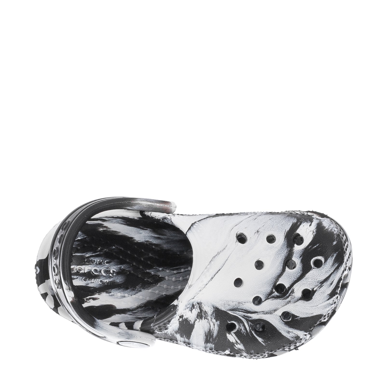 Crocs Toddler Marble Classic Clog - Black / White