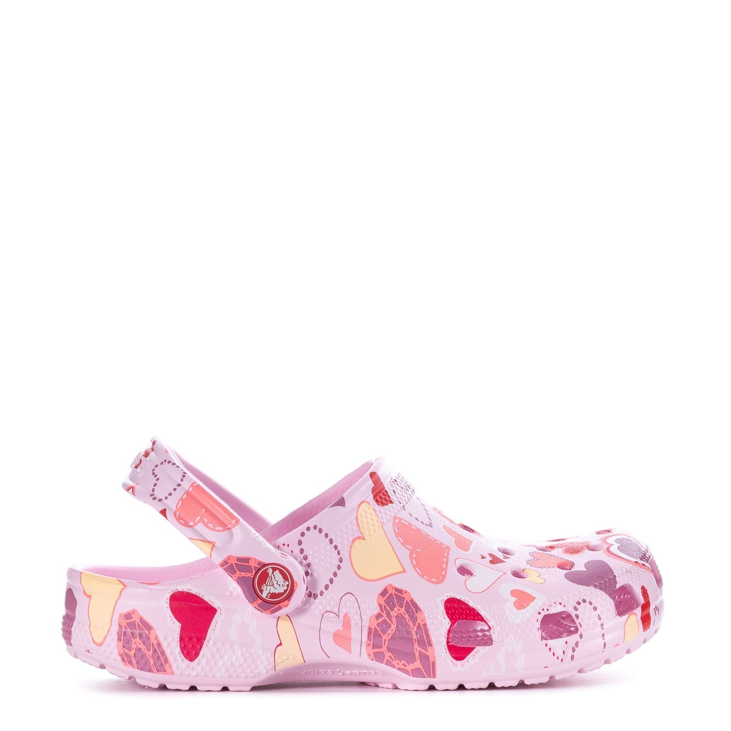 Crocs Women's Valentine's Day Classic Clog - Pink Milk / Raspberry / Heart Print