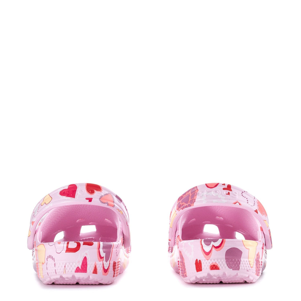 Crocs Women's Valentine's Day Classic Clog - Pink Milk / Raspberry / Heart Print