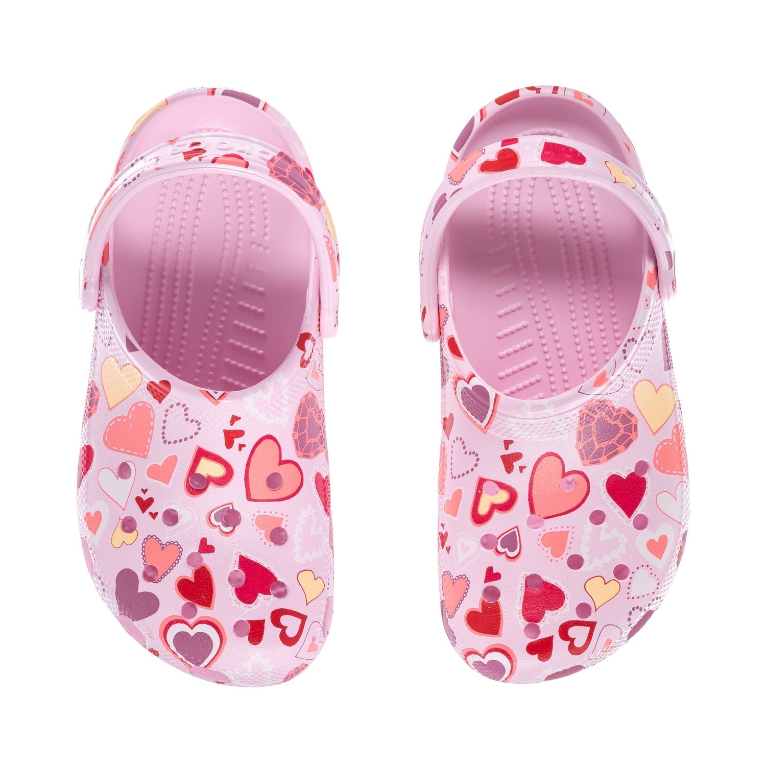 Crocs Women's Valentine's Day Classic Clog - Pink Milk / Raspberry / Heart Print