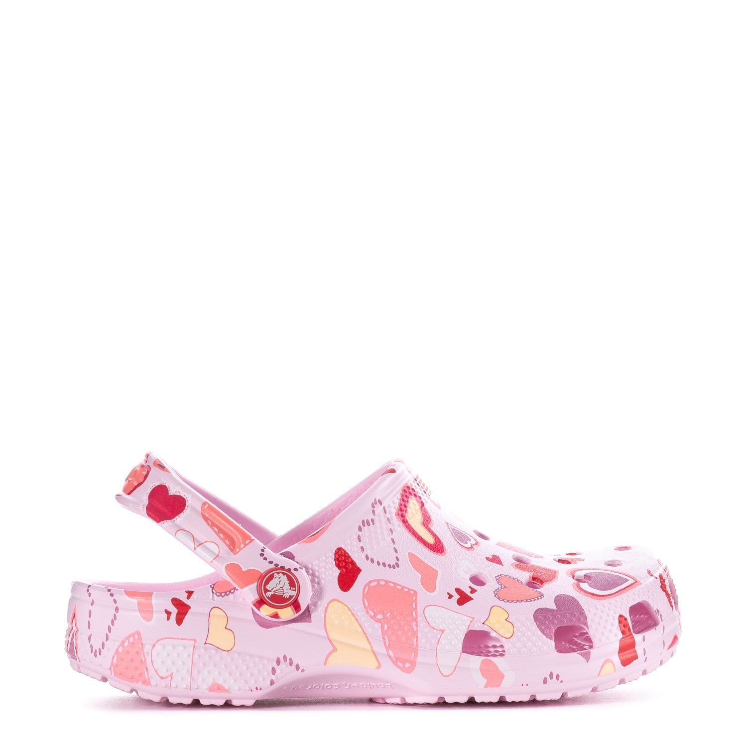 Crocs Youth Heart Print Classic Clog - Pink Milk / Purple