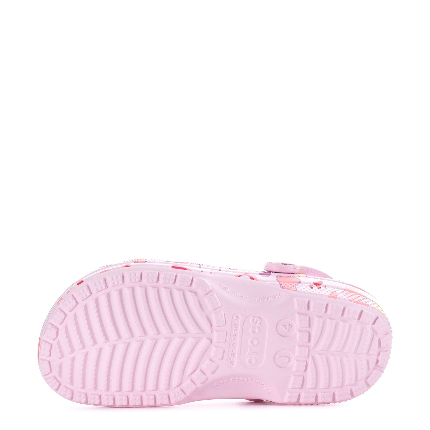Crocs Youth Heart Print Classic Clog - Pink Milk / Purple
