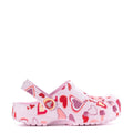 Crocs Kids' Heart Print Classic Clog - Pink Milk / Purple