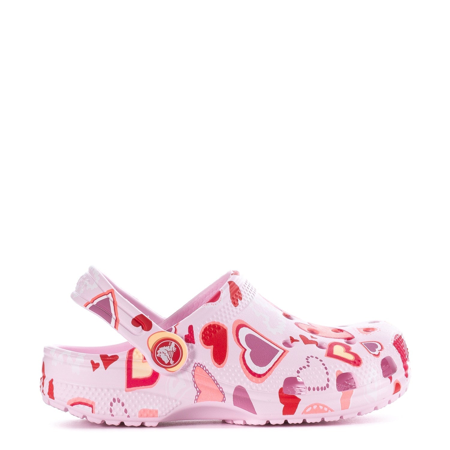 Crocs Kids' Heart Print Classic Clog - Pink Milk / Purple