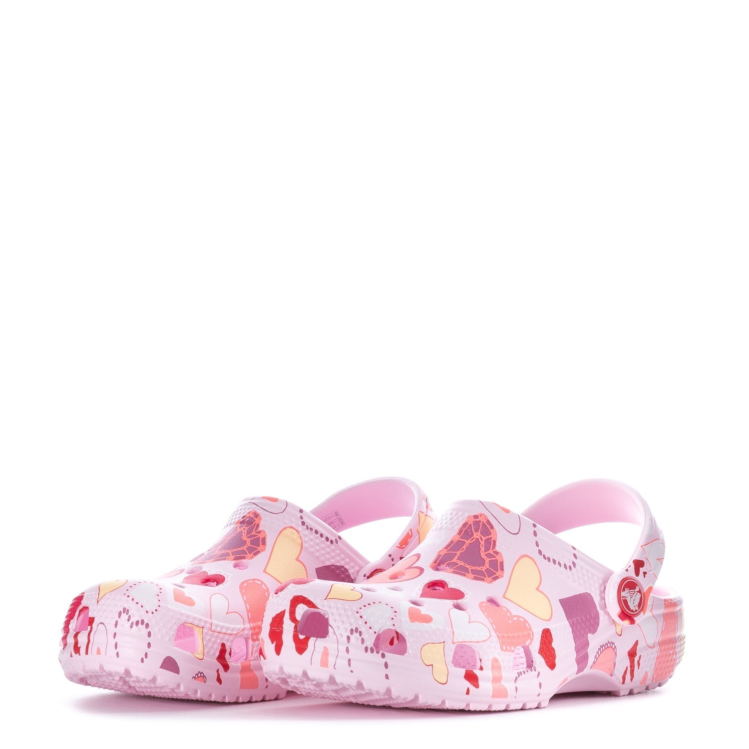 Crocs Kids' Heart Print Classic Clog - Pink Milk / Purple