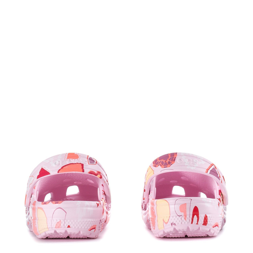 Crocs Kids' Heart Print Classic Clog - Pink Milk / Purple