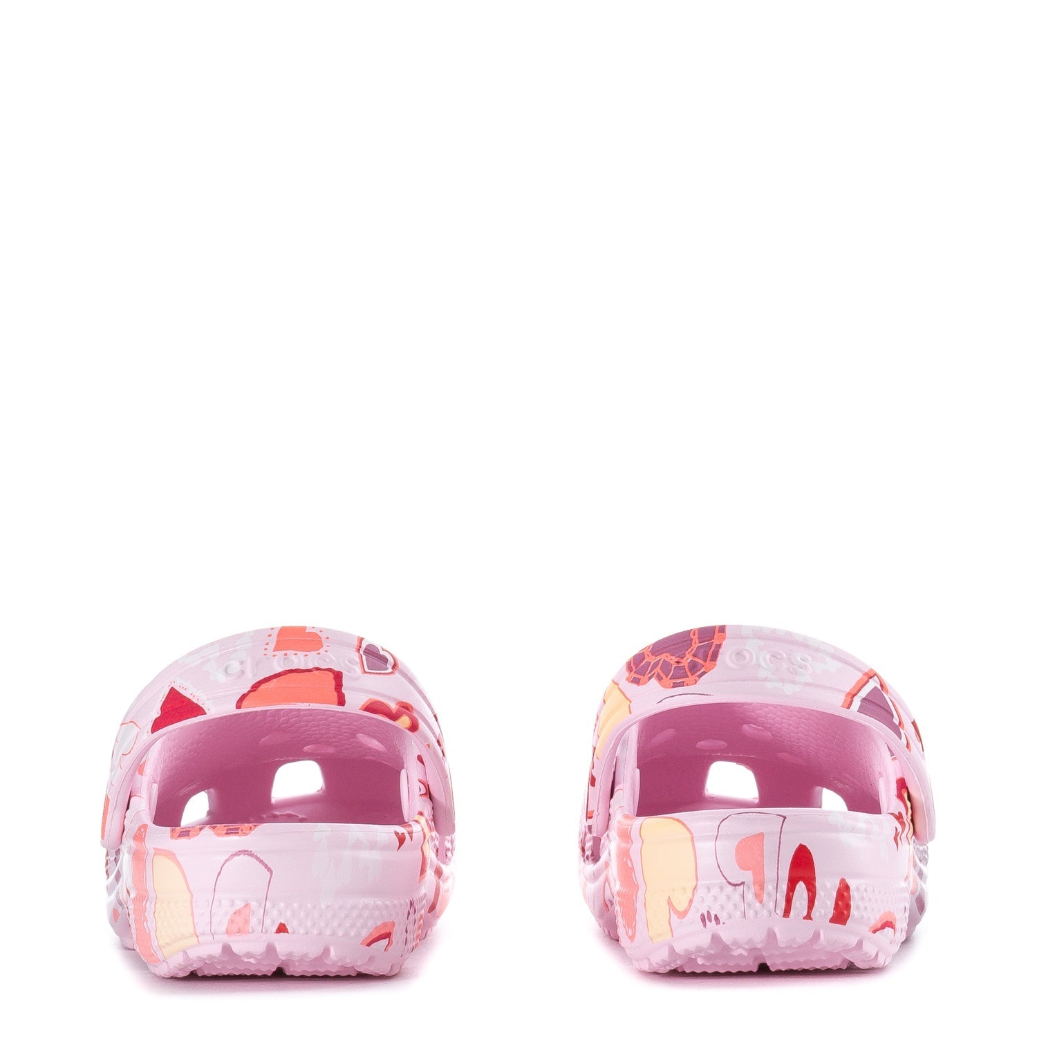 Crocs Kids' Heart Print Classic Clog - Pink Milk / Purple