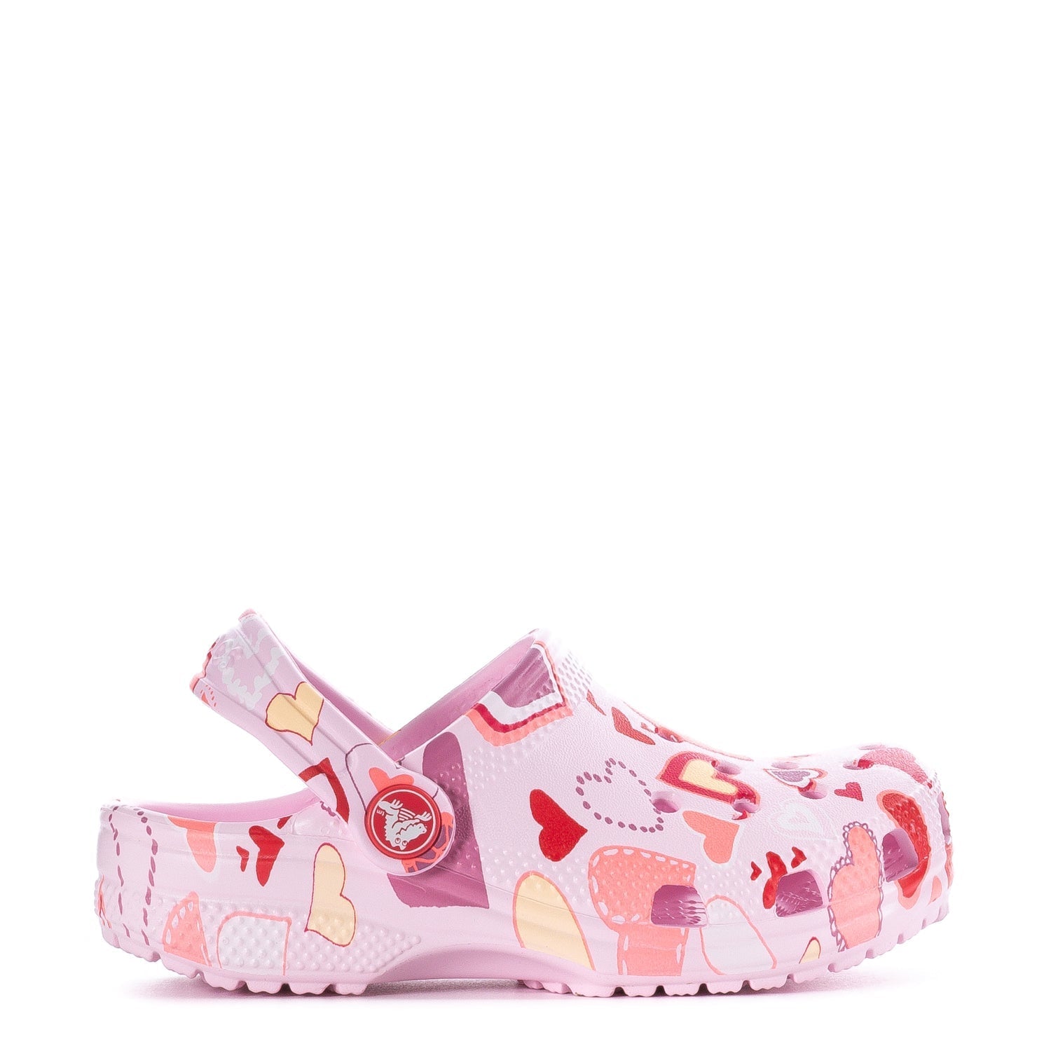 Crocs Toddler Heart Print Classic Clog - Pink Milk / Purple