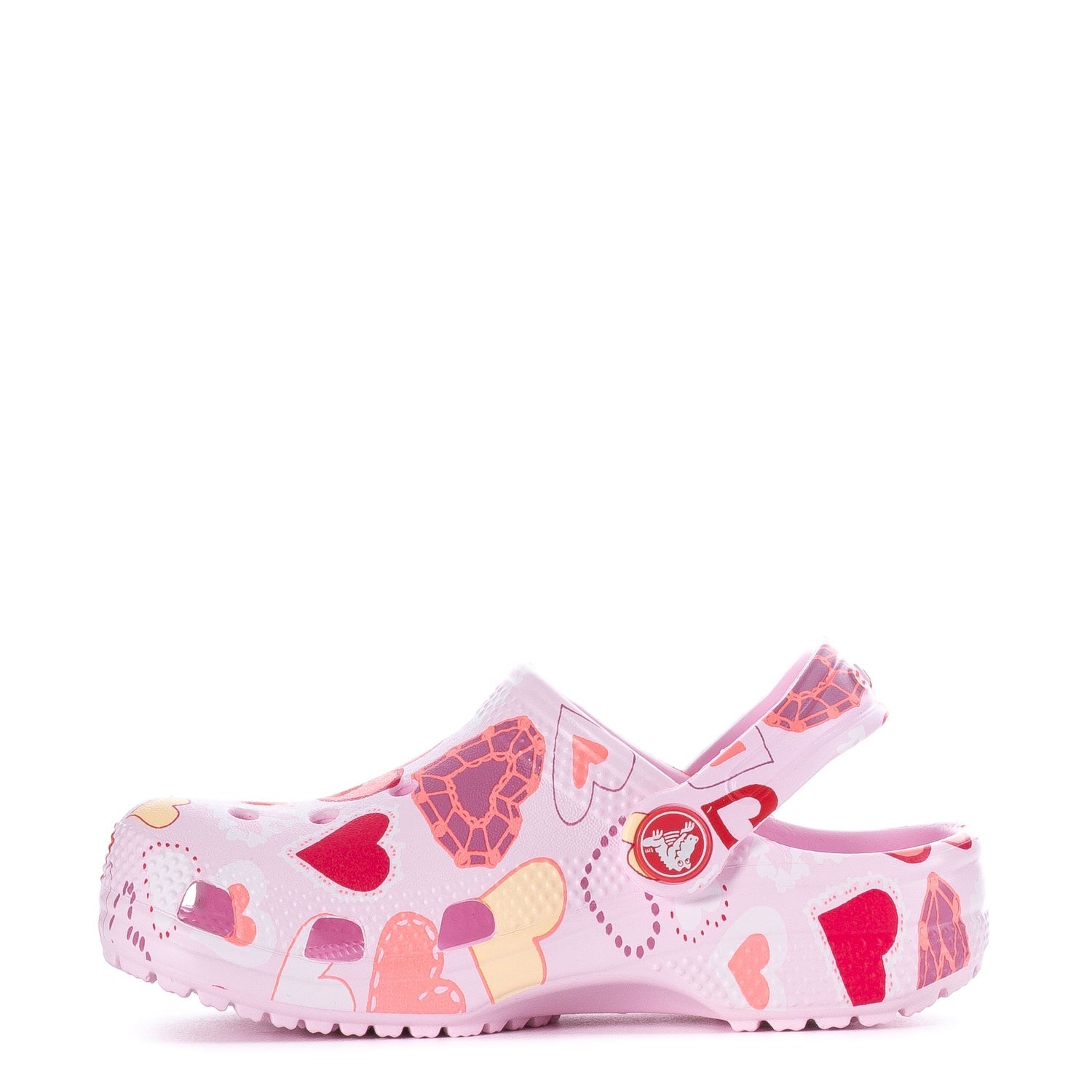 Crocs Toddler Heart Print Classic Clog - Pink Milk / Purple
