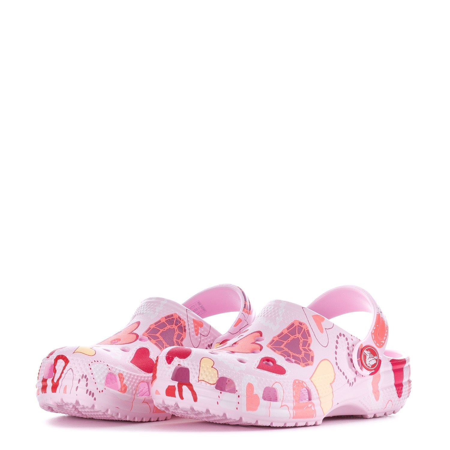 Crocs Toddler Heart Print Classic Clog - Pink Milk / Purple