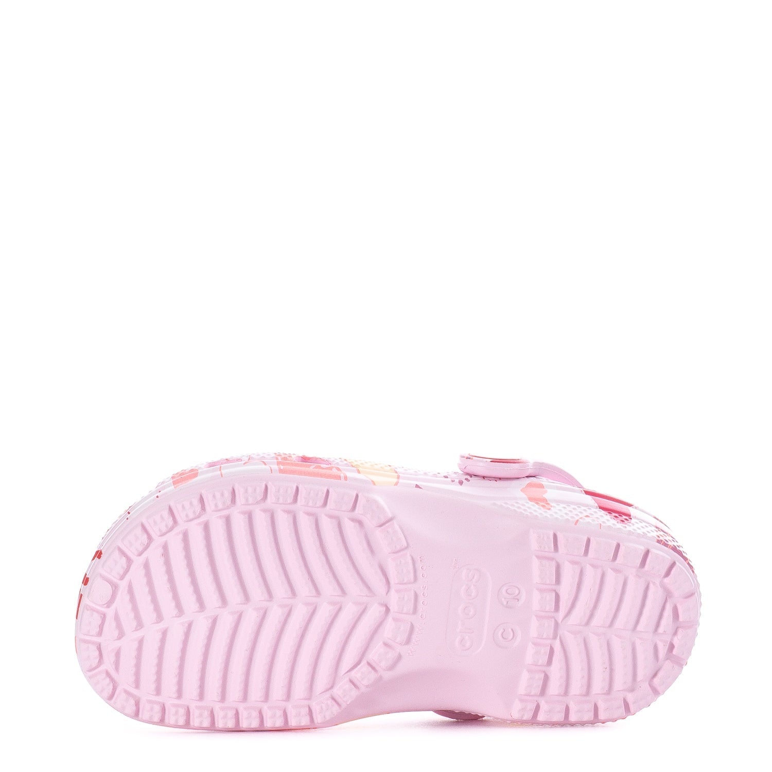 Crocs Toddler Heart Print Classic Clog - Pink Milk / Purple