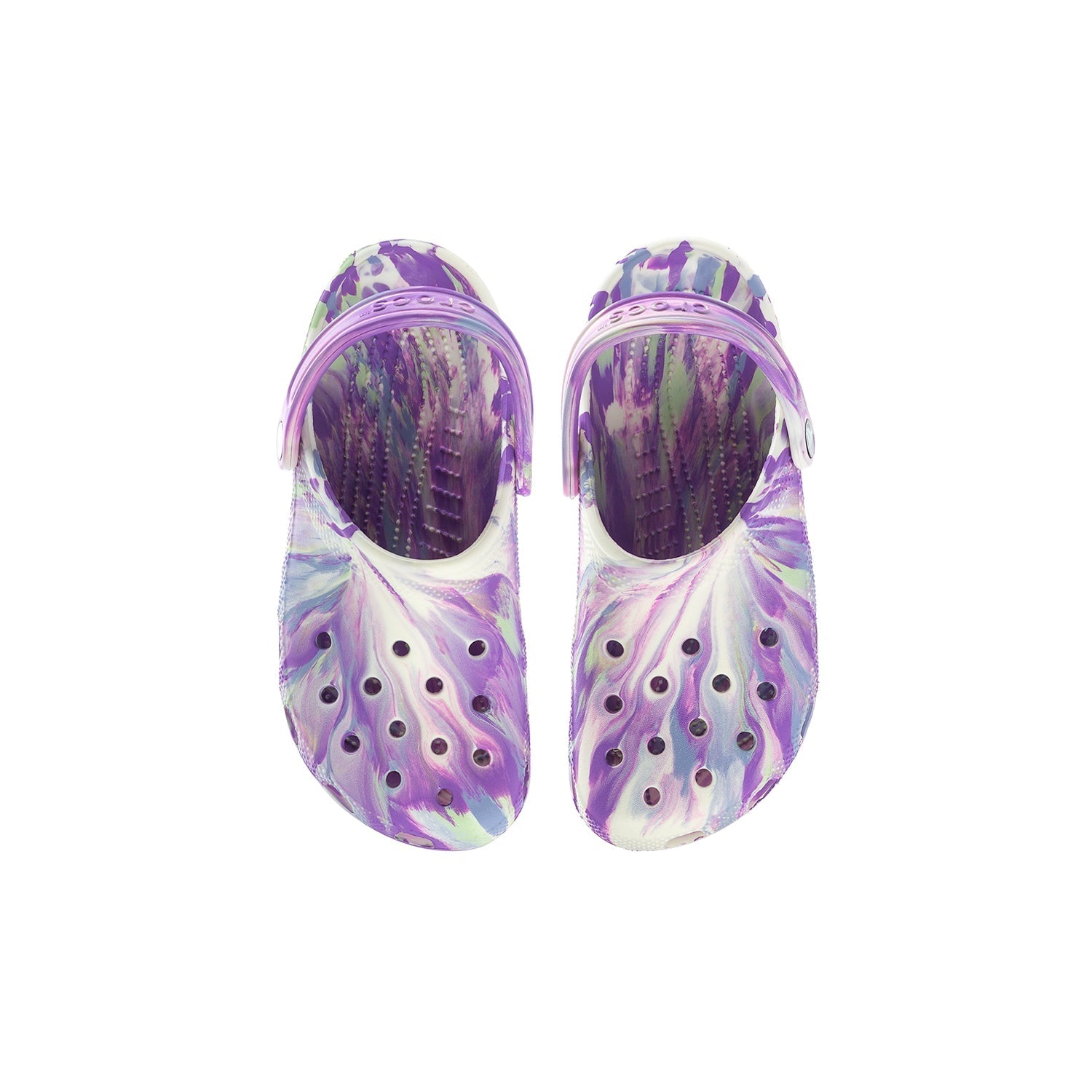 Crocs Youth Marble Classic Clog - Purple / White