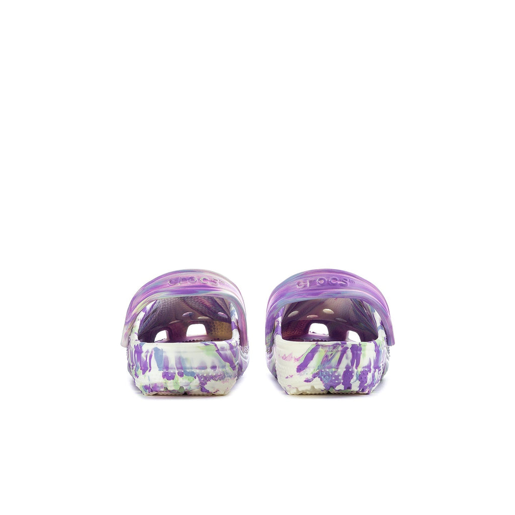 Crocs Youth Marble Classic Clog - Purple / White