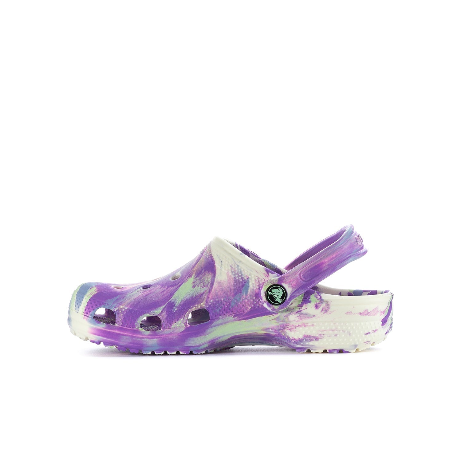 Crocs Youth Marble Classic Clog - Purple / White