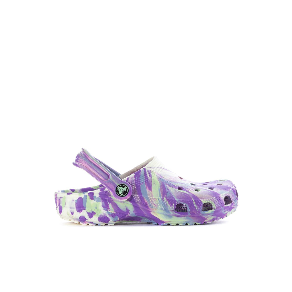 Crocs Kids' Marble Classic Clog - Purple / White