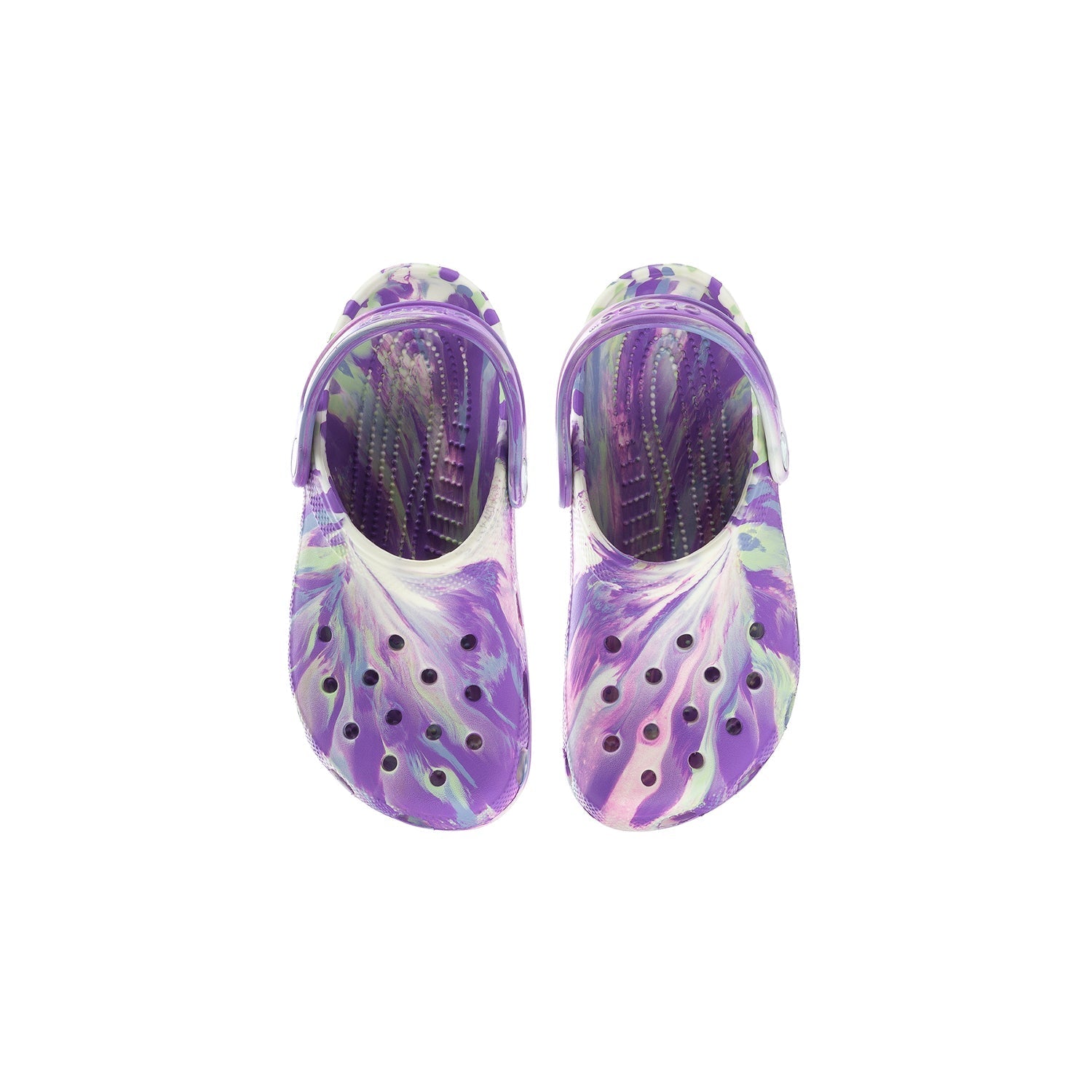 Crocs Kids' Marble Classic Clog - Purple / White