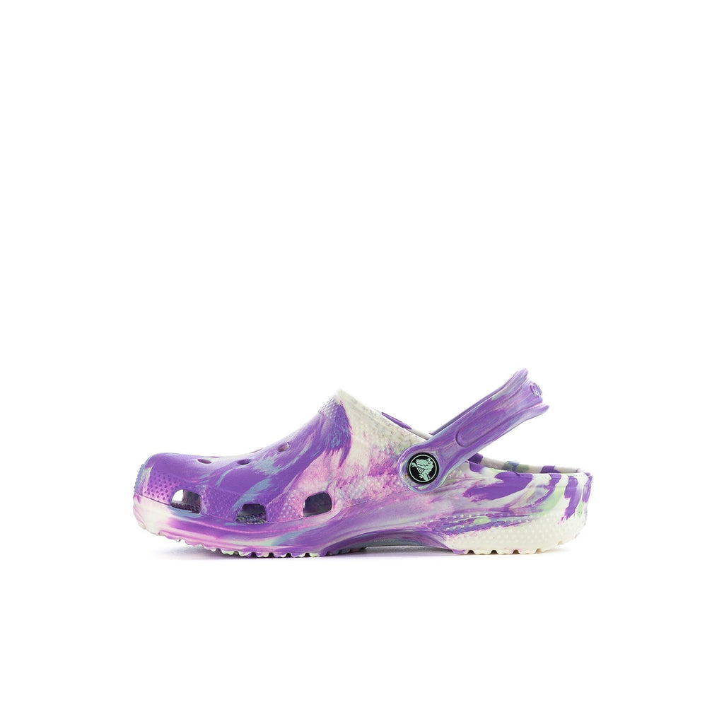 Crocs Kids' Marble Classic Clog - Purple / White