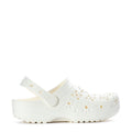 Crocs Women's Floral Cut Out Classic Clog - Chalk