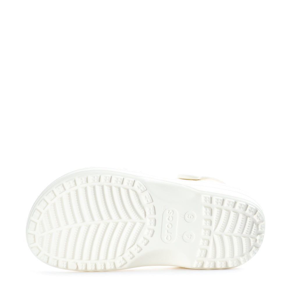 Crocs Women's Floral Cut Out Classic Clog - Chalk