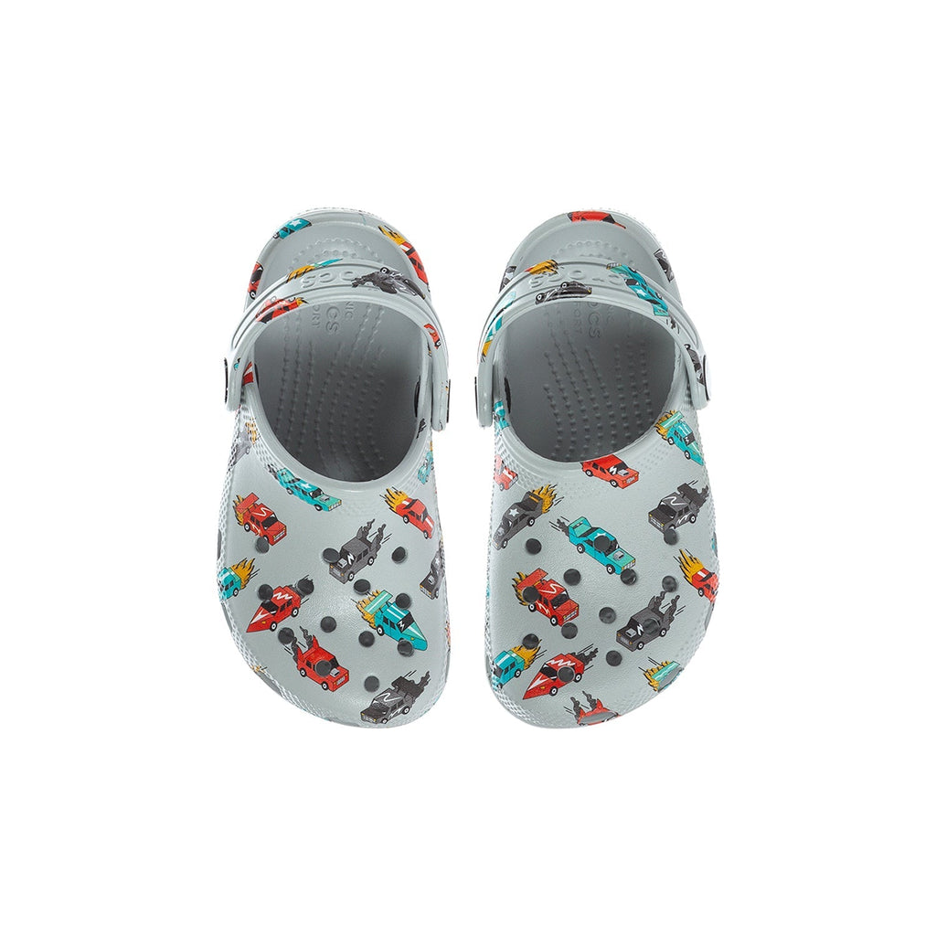 Crocs Toddler Race Car Classic Clog - Grey / Multi