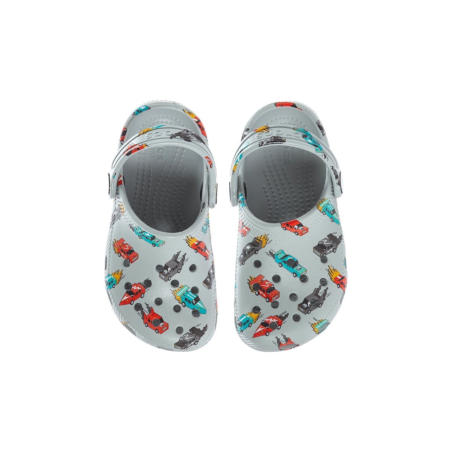 Crocs Toddler Race Car Classic Clog - Grey / Multi