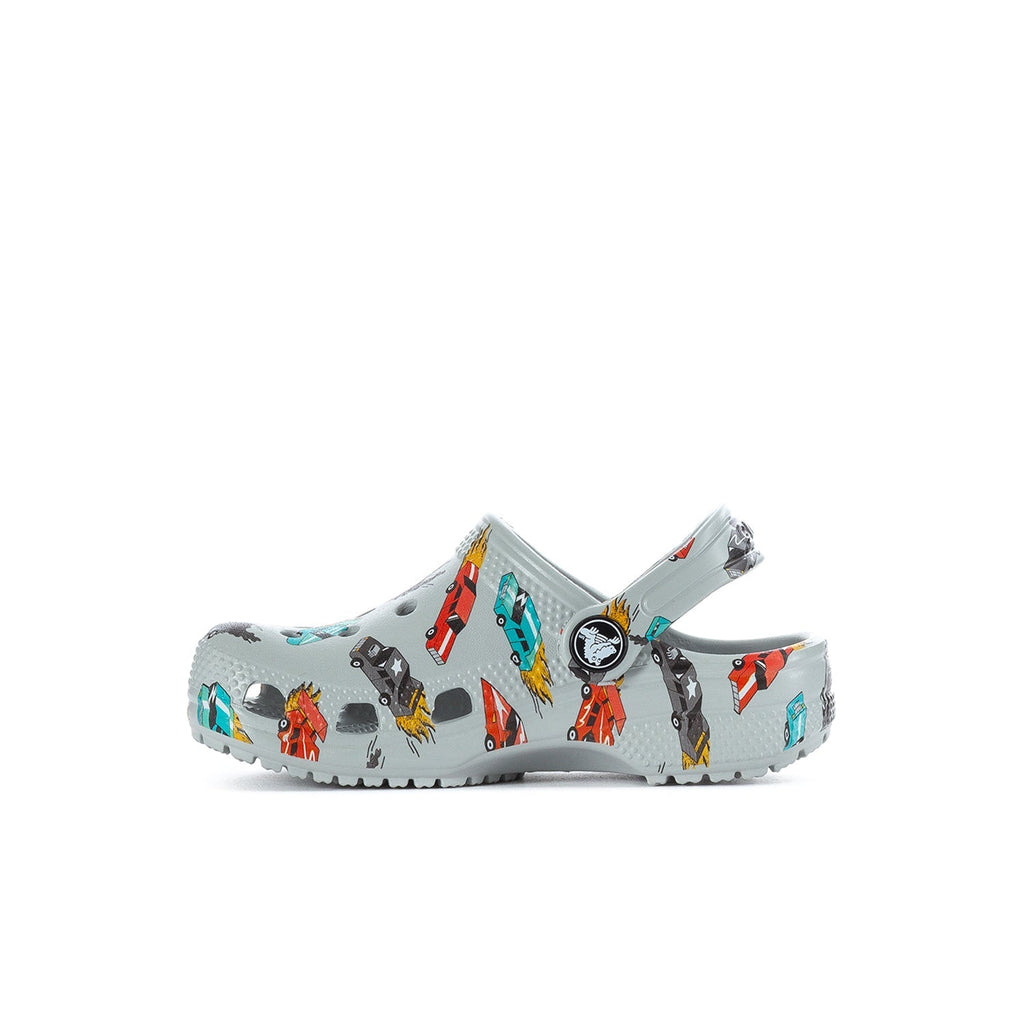 Crocs Toddler Race Car Classic Clog - Grey / Multi