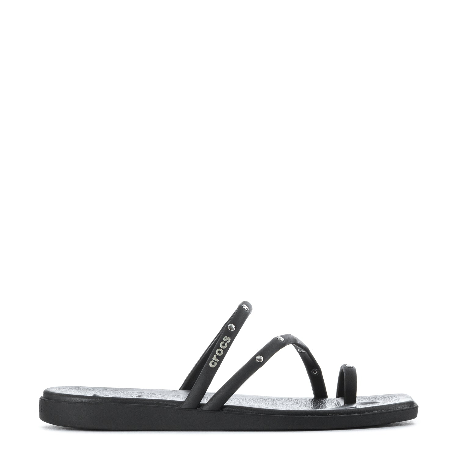 Crocs Women's Studded Miami Toe Loop Sandal - Black
