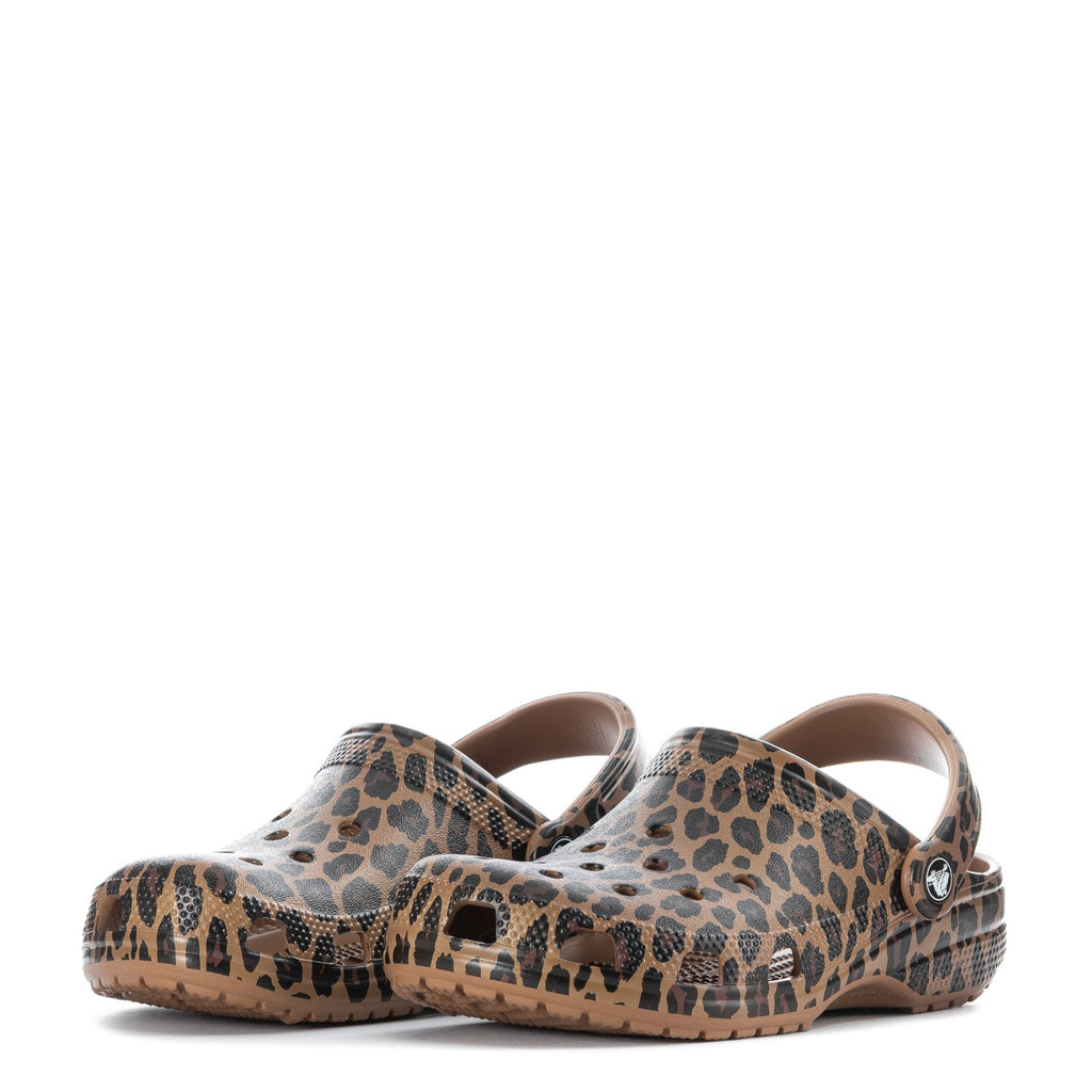 Crocs Women's Leopard Classic Clog - Black