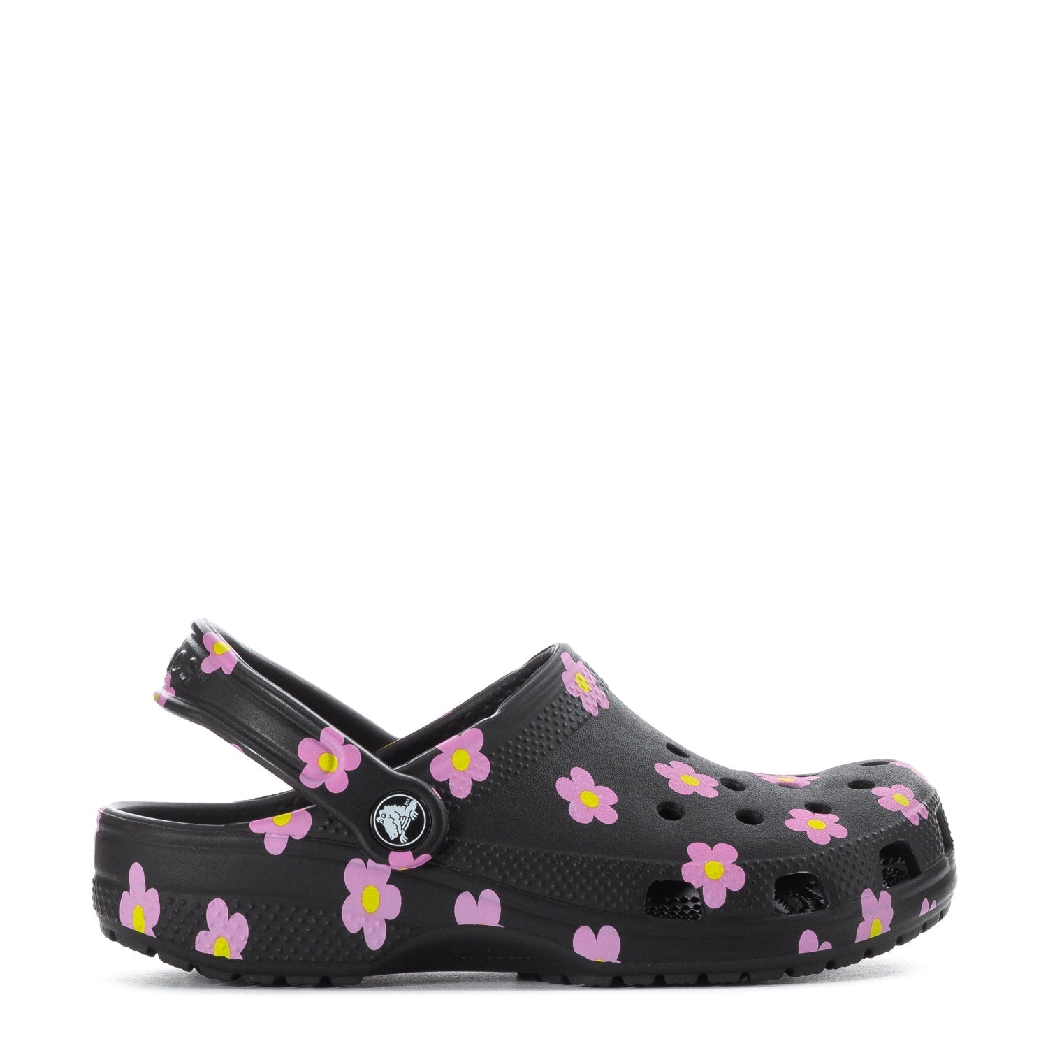 Crocs Kids' Floral Classic Clog - Black / Pink