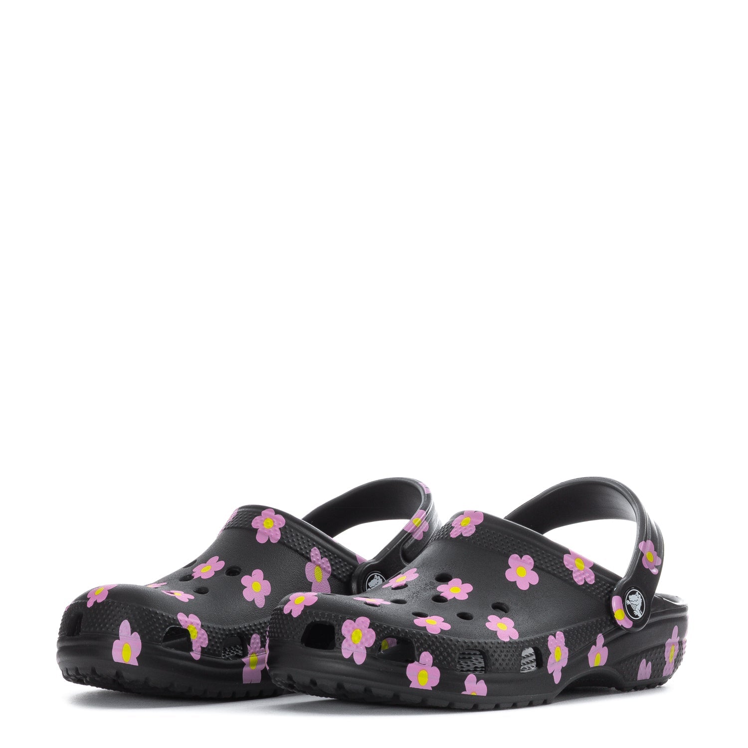 Crocs Kids' Floral Classic Clog - Black / Pink