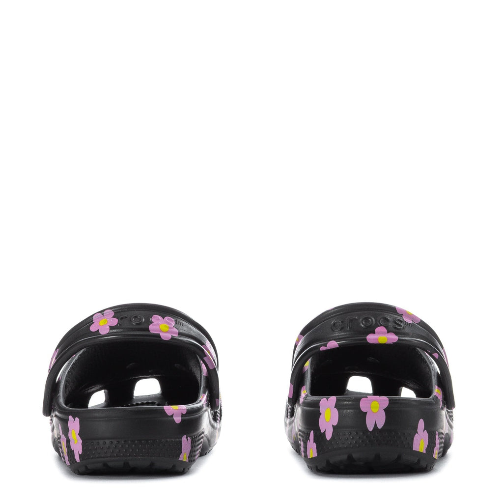 Crocs Kids' Floral Classic Clog - Black / Pink