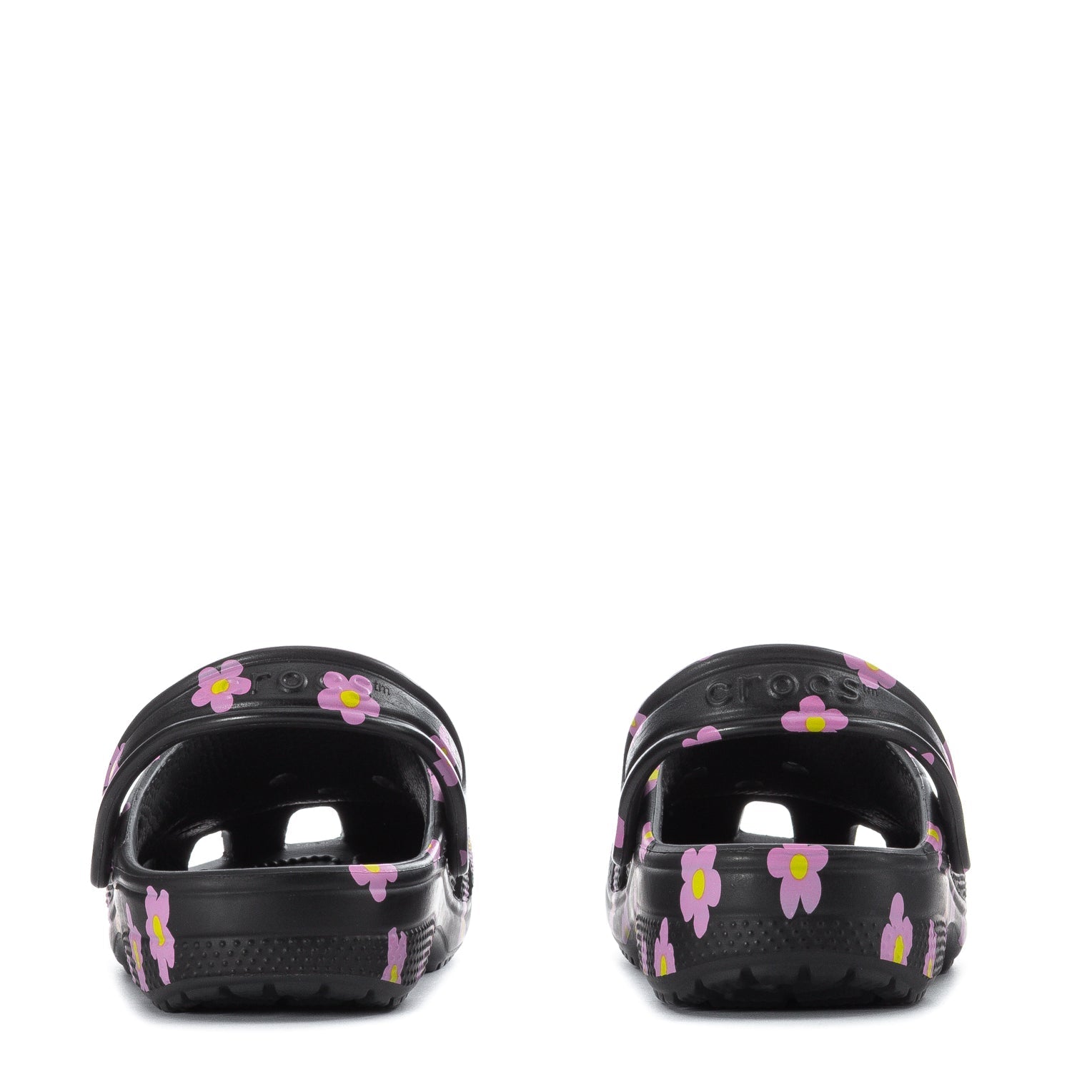 Crocs Kids' Floral Classic Clog - Black / Pink