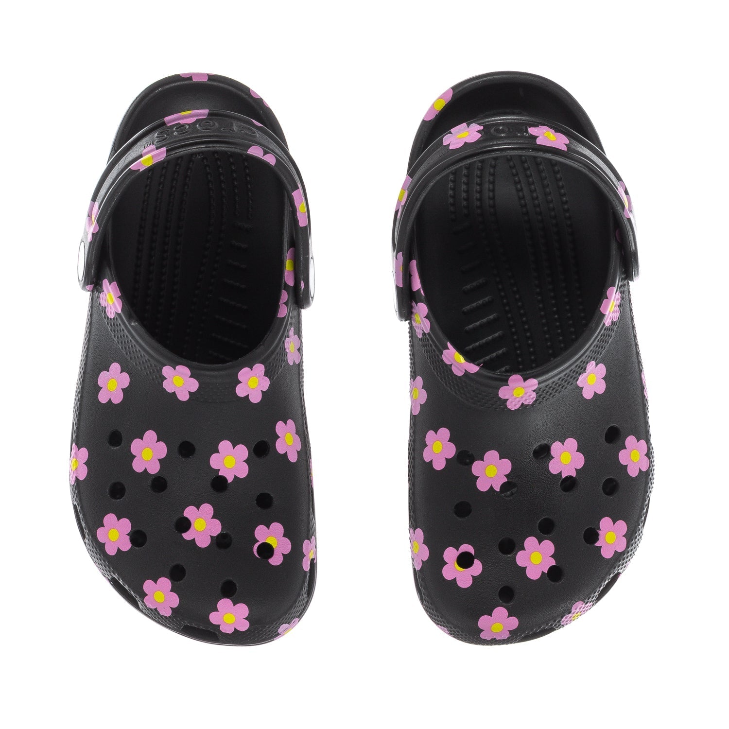 Crocs Kids' Floral Classic Clog - Black / Pink
