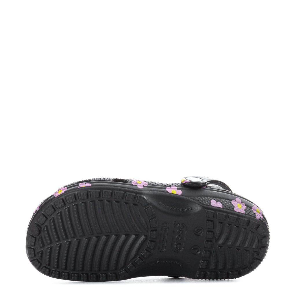 Crocs Kids' Floral Classic Clog - Black / Pink