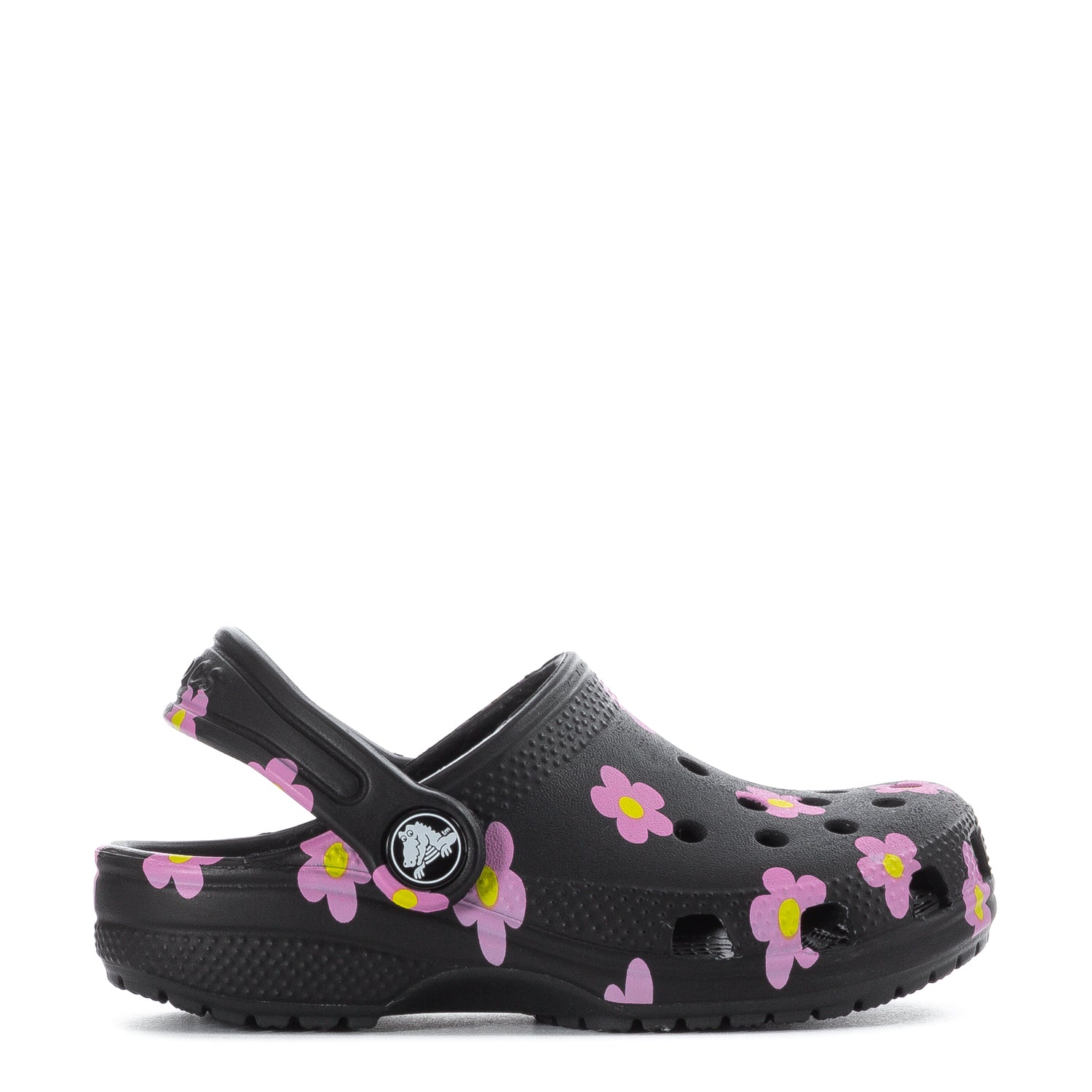 Crocs Toddler Floral Classic Clog - Black / Pink