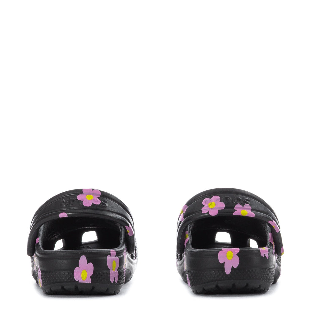 Crocs Toddler Floral Classic Clog - Black / Pink