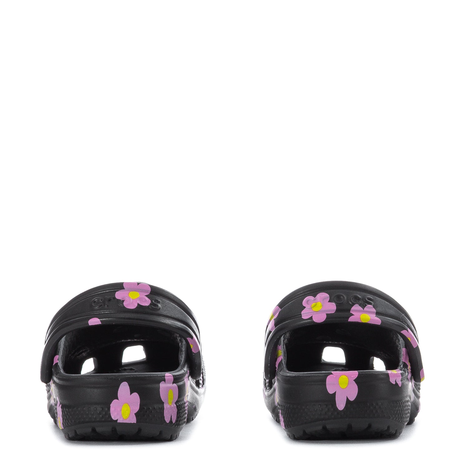 Crocs Toddler Floral Classic Clog - Black / Pink