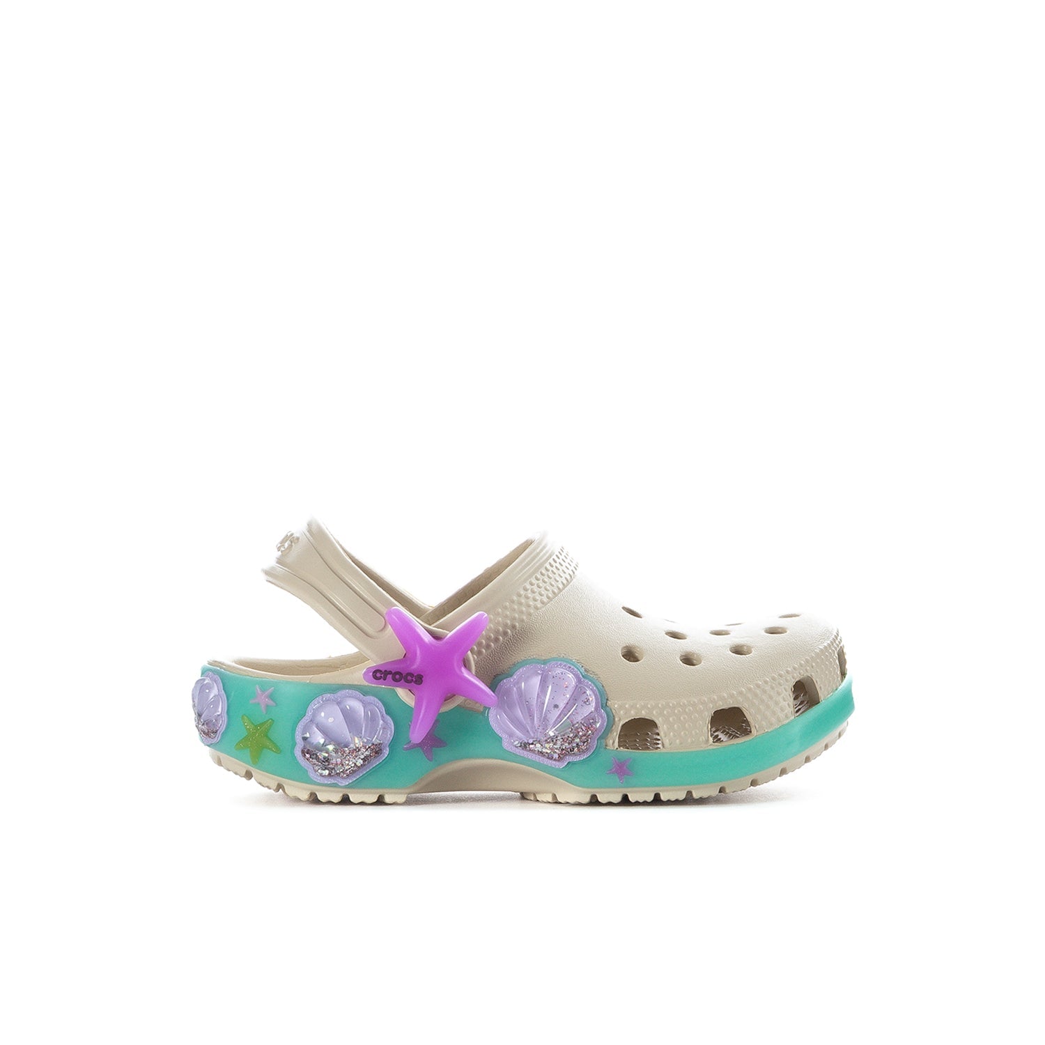 Crocs Toddler Frappe Shells Classic Fun Lab Clog - Cream / Sage