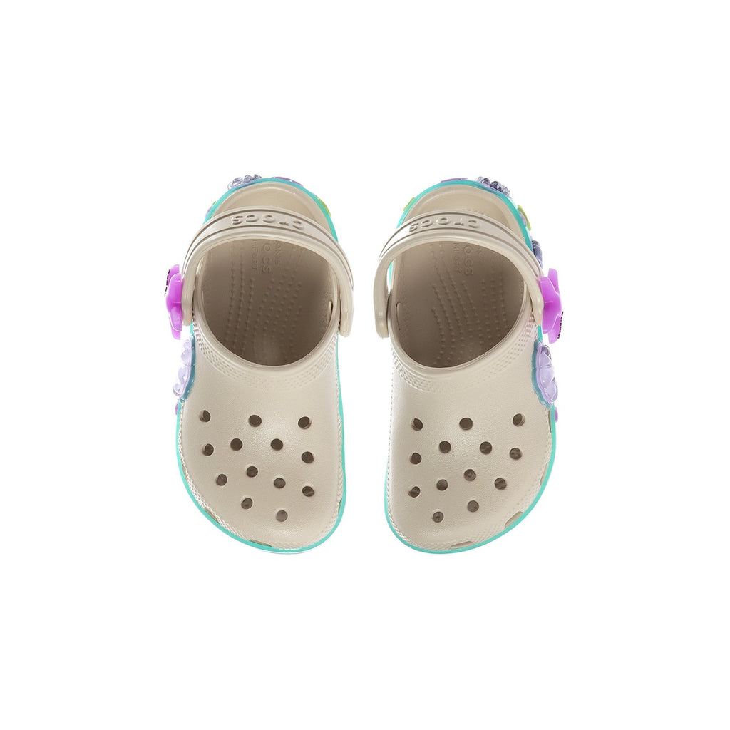 Crocs Toddler Frappe Shells Classic Fun Lab Clog - Cream / Sage