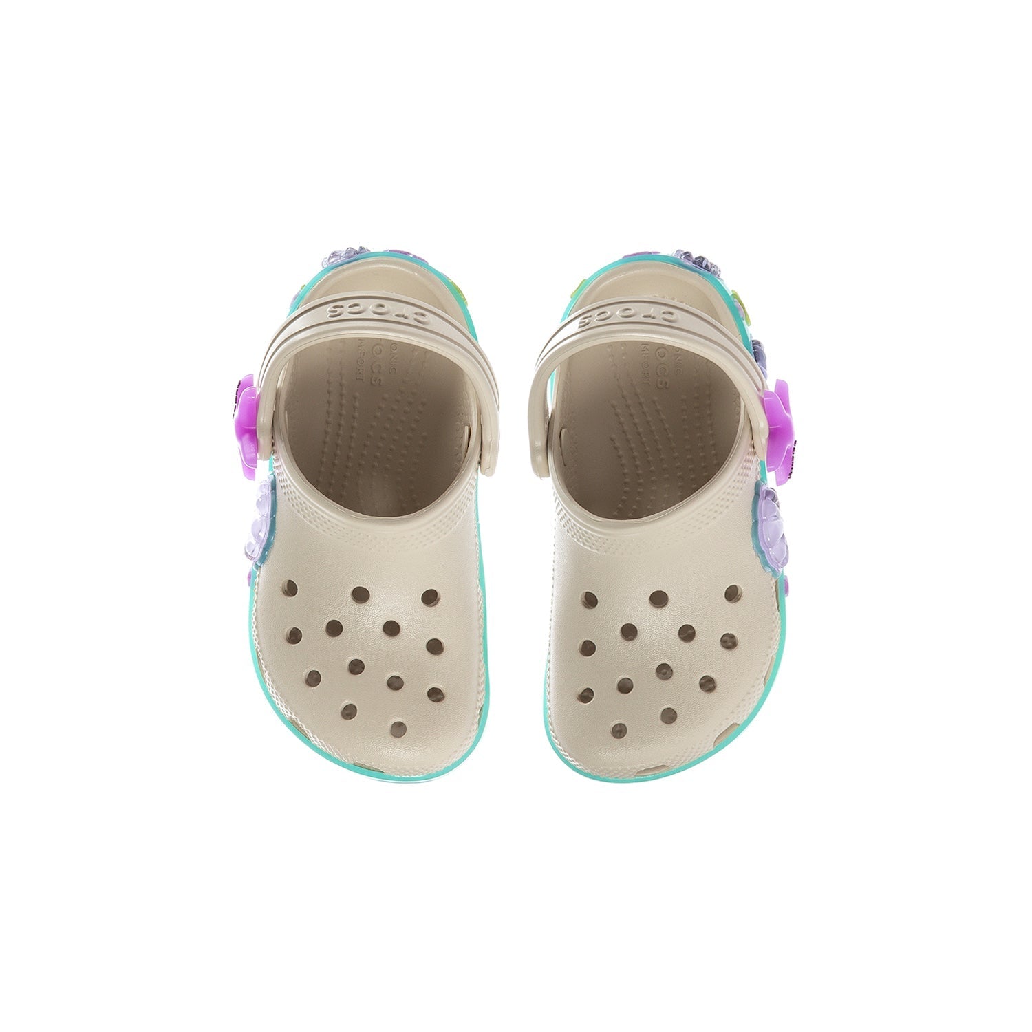 Crocs Toddler Frappe Shells Classic Fun Lab Clog - Cream / Sage