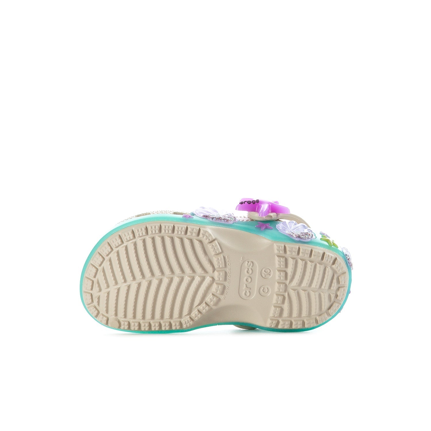 Crocs Toddler Frappe Shells Classic Fun Lab Clog - Cream / Sage