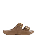 Crocs Women's Saturday Metallic Buckle Sandal - Sepia / Gold