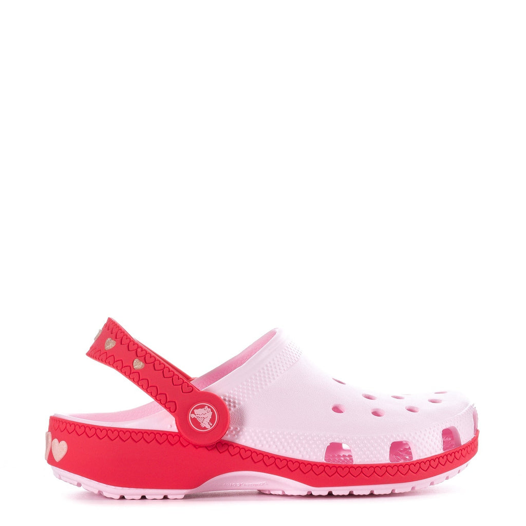 Crocs Kids' Valentine's Day Classic Lighted Backstrap Clog - Pink Milk / Raspberry