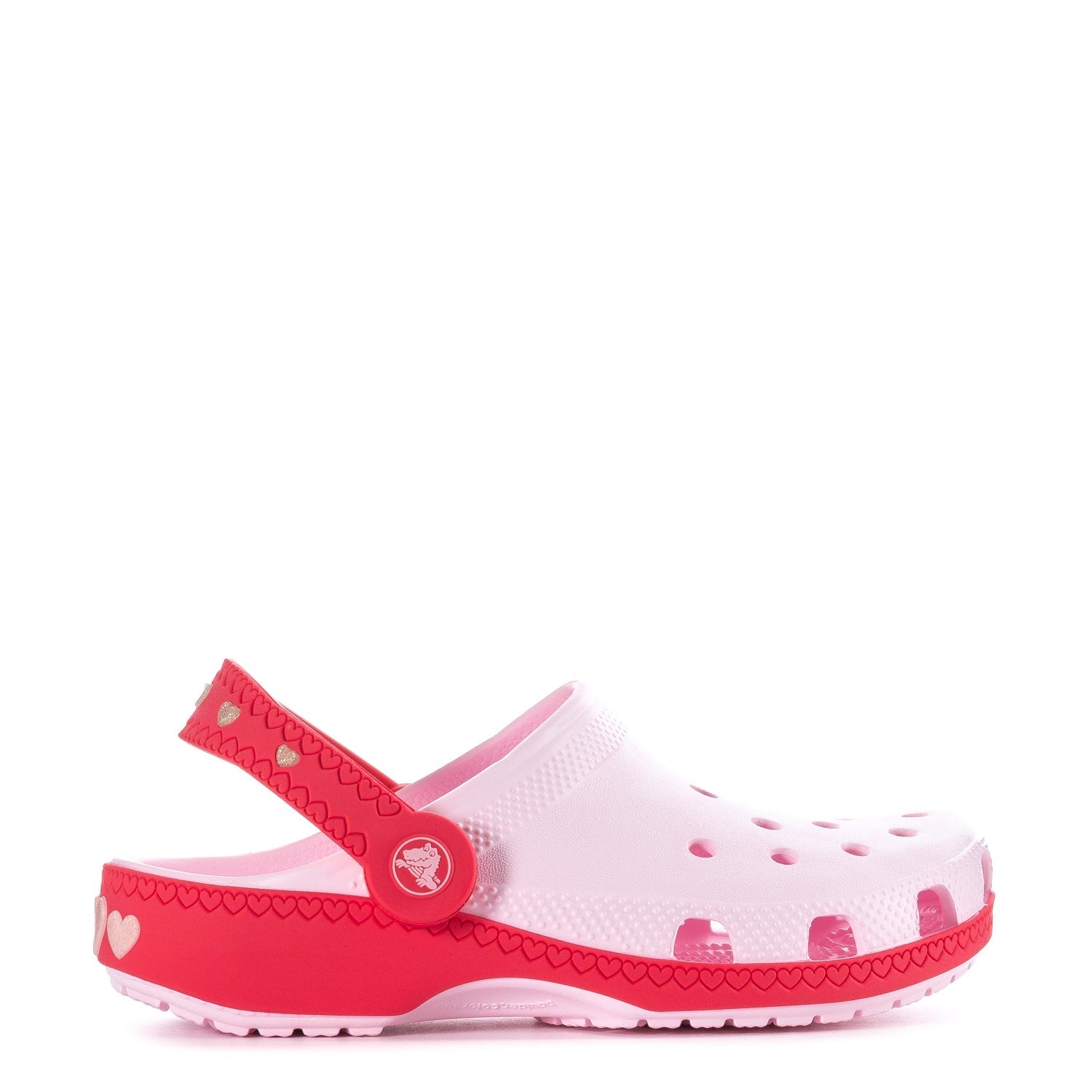 Crocs Kids' Valentine's Day Classic Lighted Backstrap Clog - Pink Milk / Raspberry