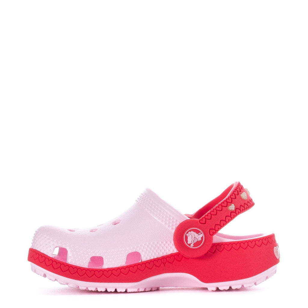 Crocs Toddler Valentine's Day Classic Lighted Backstrap Clog - Pink Milk / Raspberry