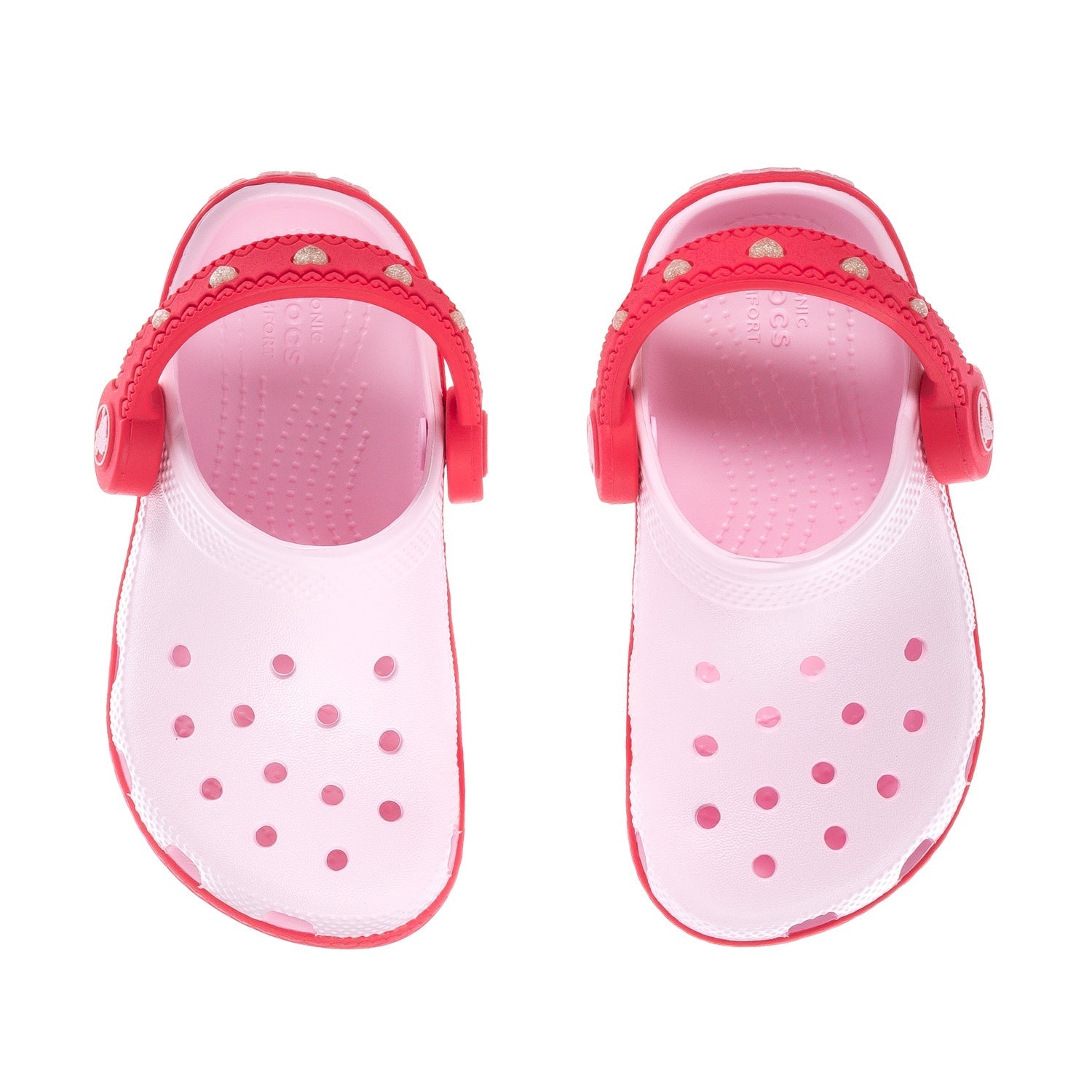 Crocs Toddler Valentine's Day Classic Lighted Backstrap Clog - Pink Milk / Raspberry