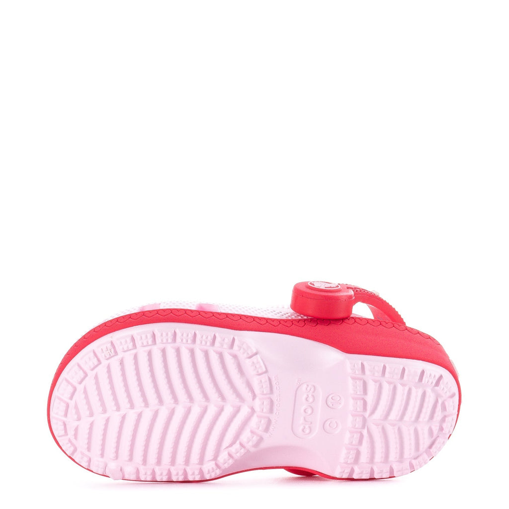 Crocs Toddler Valentine's Day Classic Lighted Backstrap Clog - Pink Milk / Raspberry